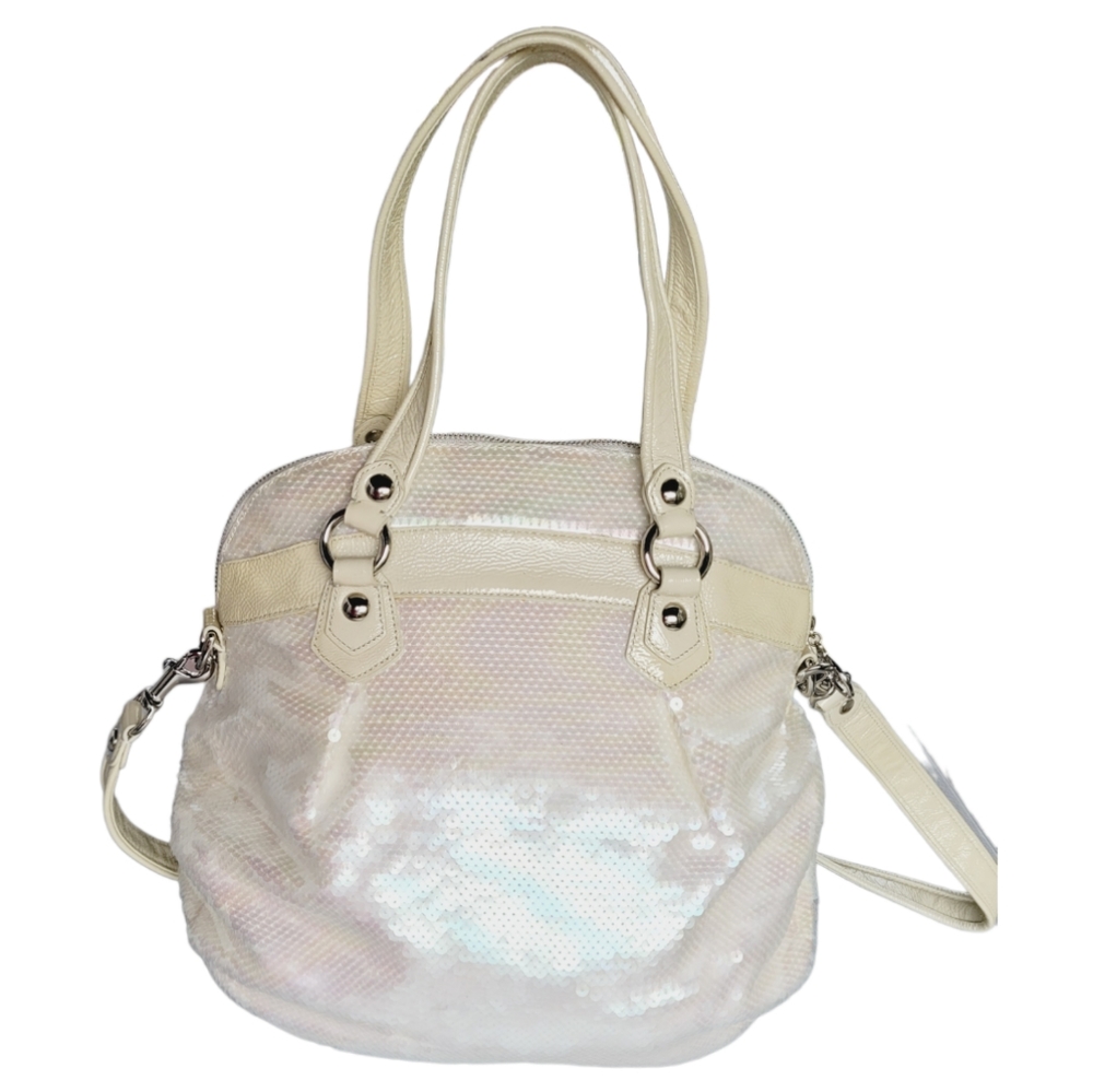 Coach Poppy Spotlight Sequins Bag Opal Pearl White Purse Ltd Edition vintage. - Picture 2 of 13